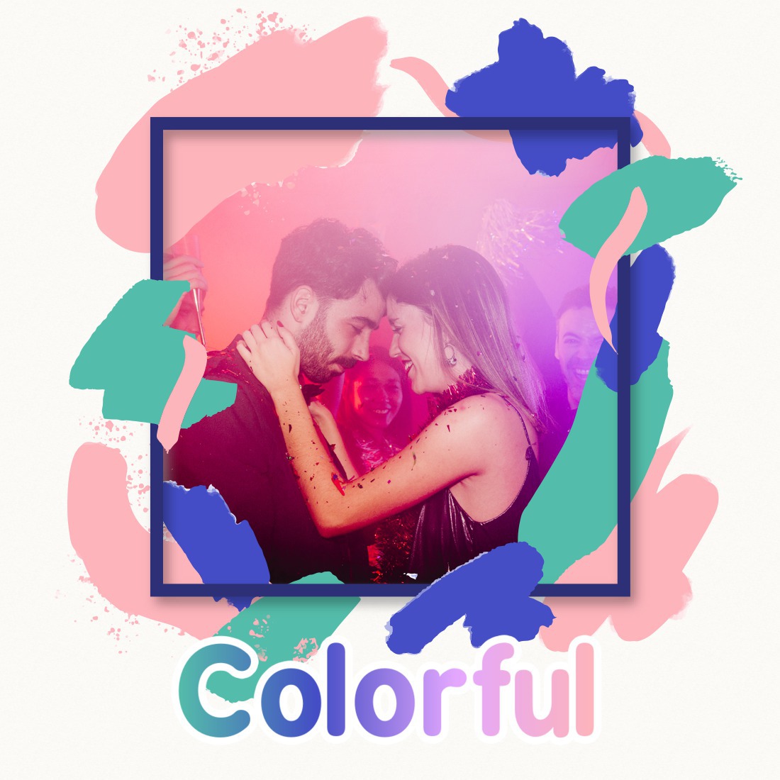 Pinceladas multicoloridas Fotomontagem