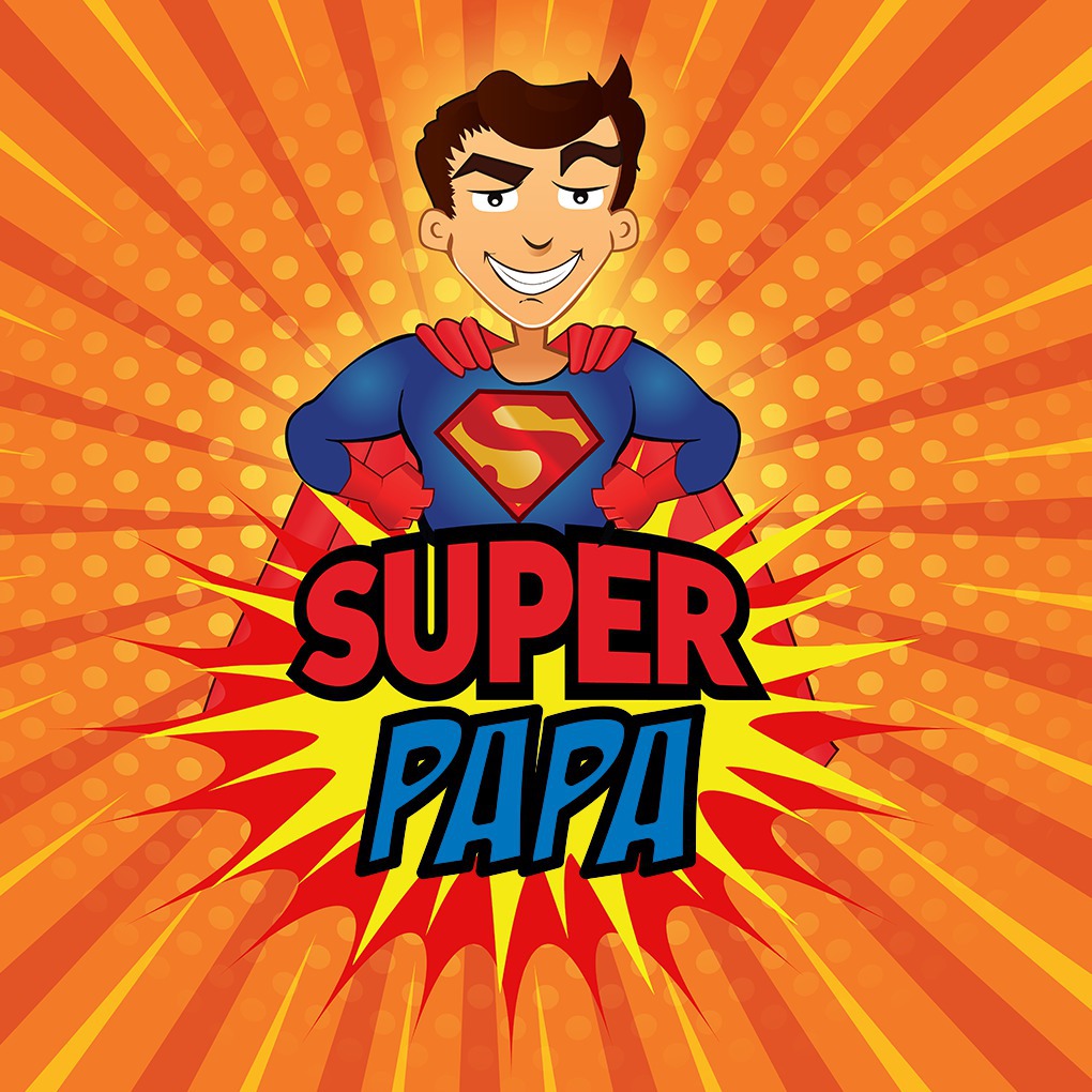 Super PAPÁ con nombre personalizable para el Día del Padre Montaje fotografico