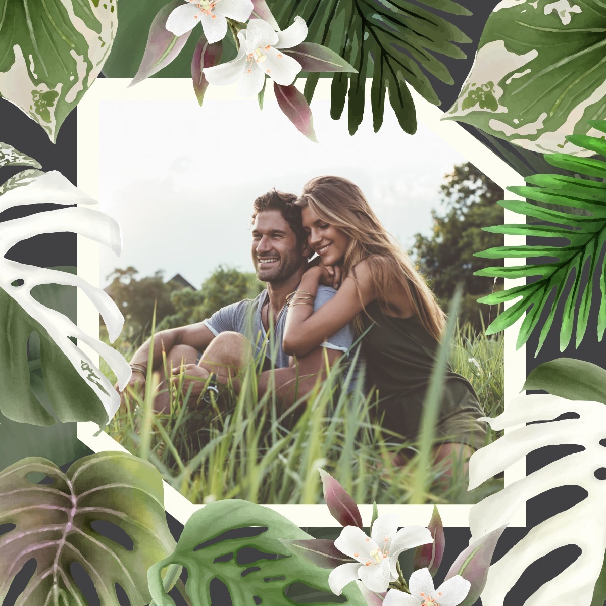 Tropisk djungel Fotomontage