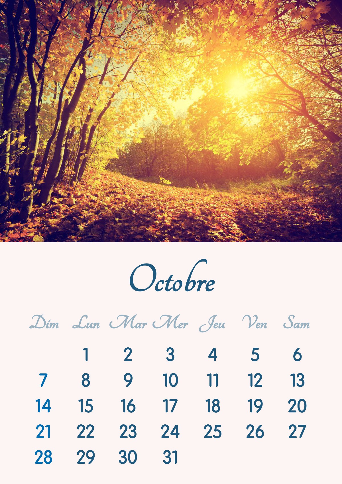 2018 m. spalio mėnesio kalendorius spausdinamas A4 formatu Fotomontažas