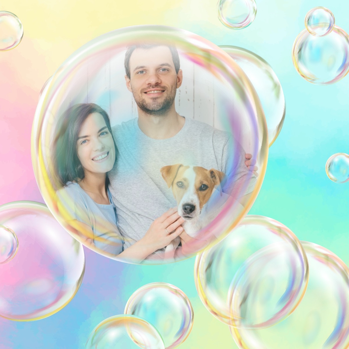 Mydlové bubliny Fotomontáž