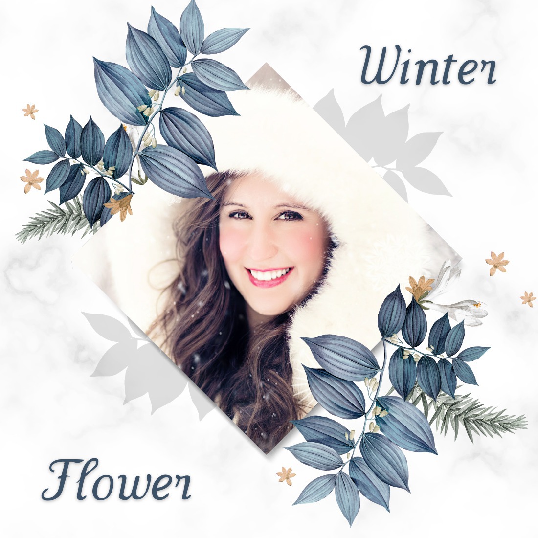 Winterblumen Fotomontage