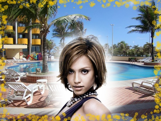 Ferienhotel Pool Fotomontage