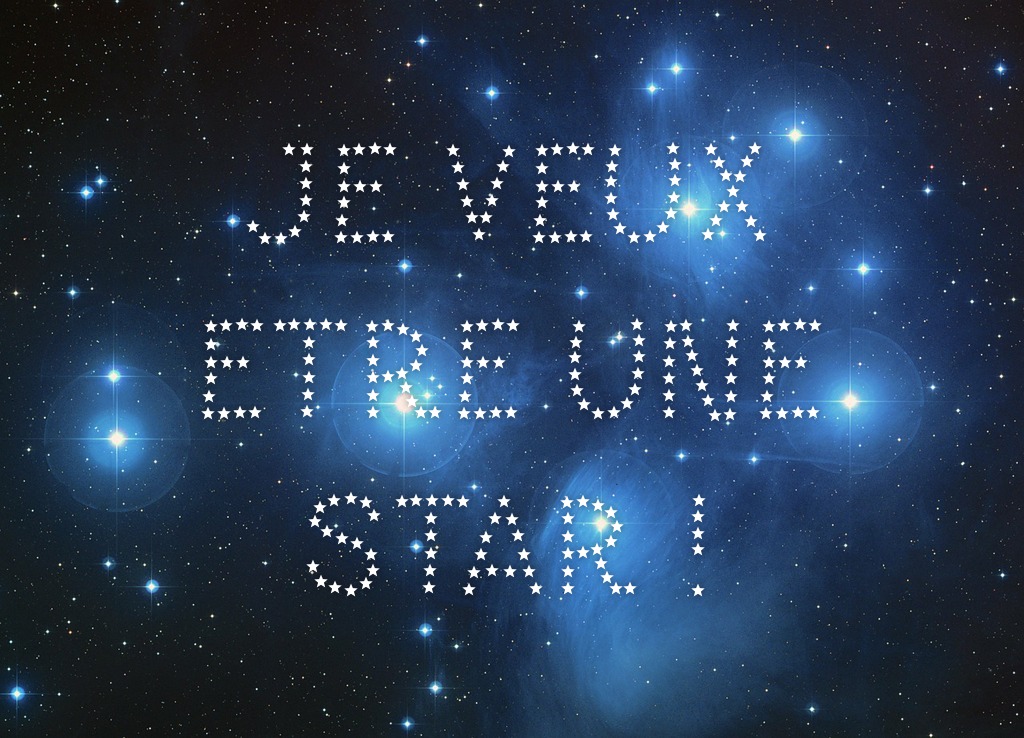 Texto estrellado Montaje fotografico