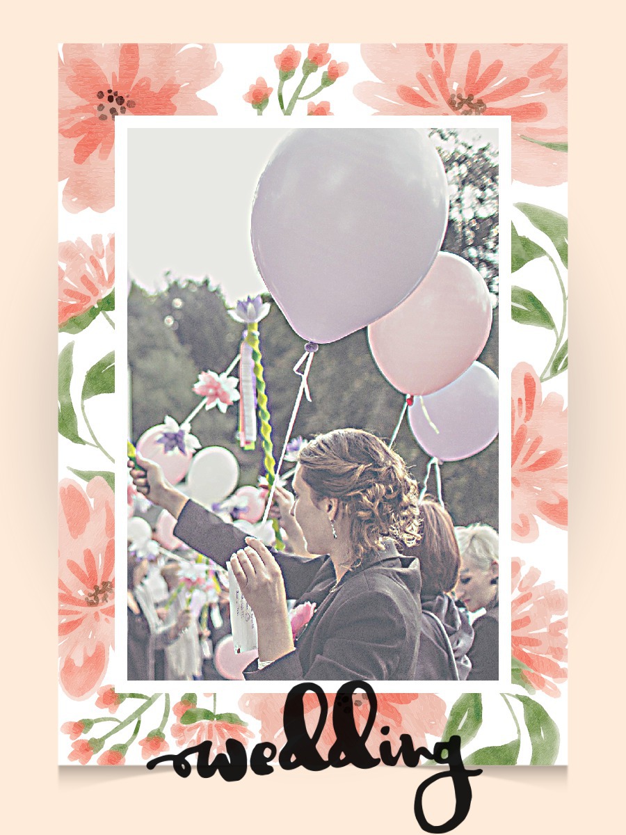 Blomster invitationskort Fotomontage