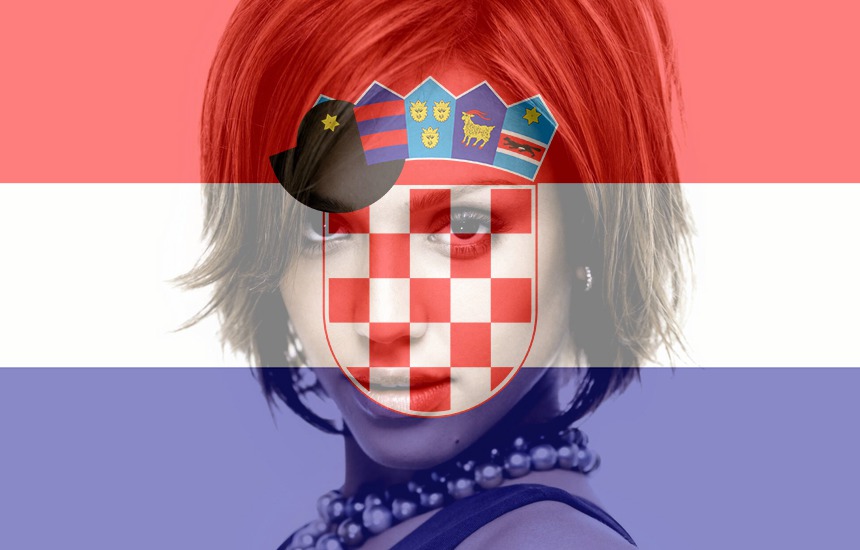 Aanpasbare vlag van Kroatisch Kroatië Fotomontage
