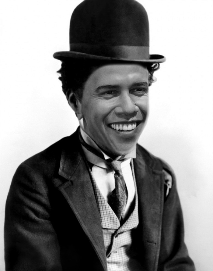 Tvárový muž Charlieho Chaplina Fotomontáž
