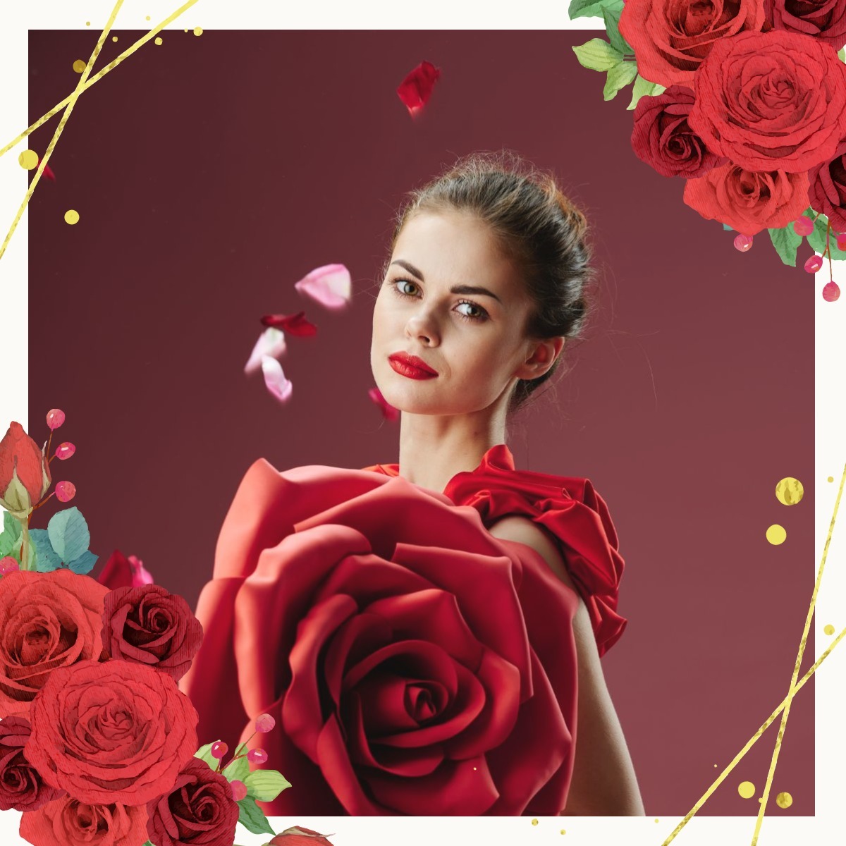 Mawar mawar merah Photomontage