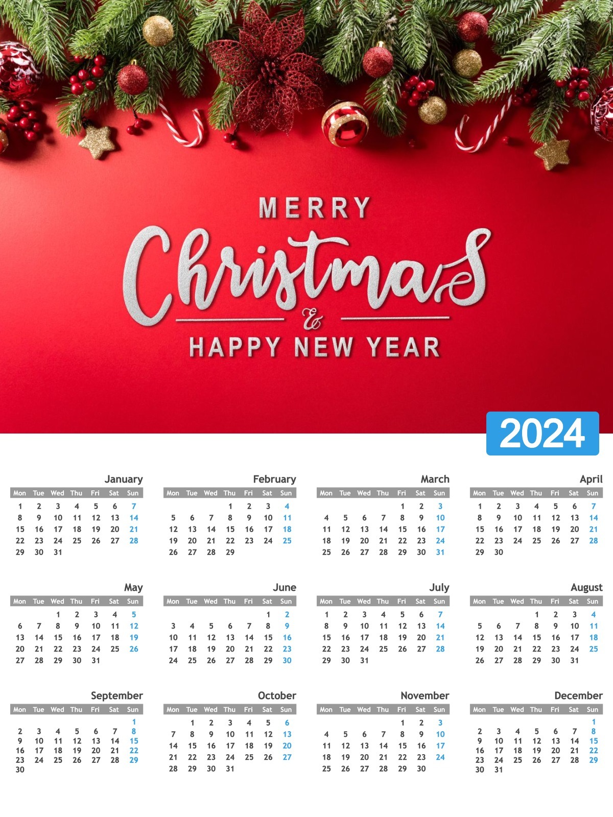 Годишњи календар са прилагодљивом сликом Фотомонтажа