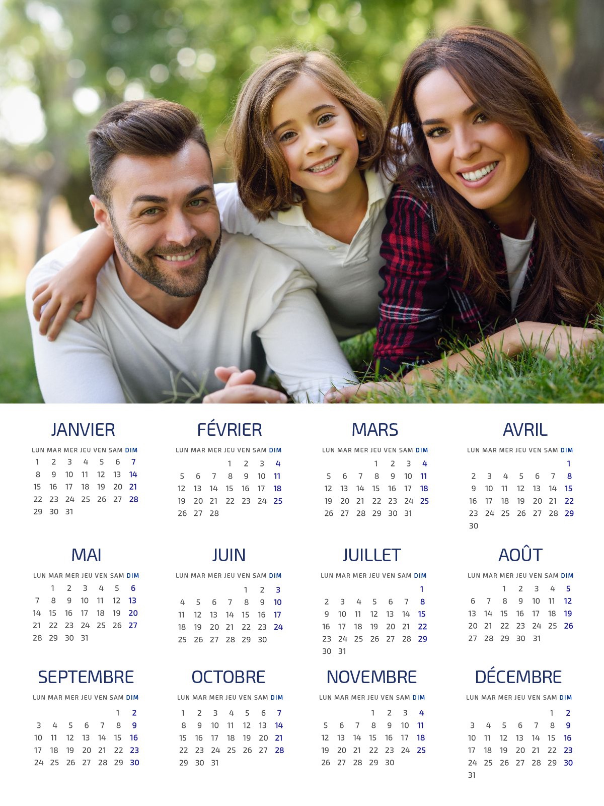 Calendario 2018 con foto personalizable Montaje fotografico