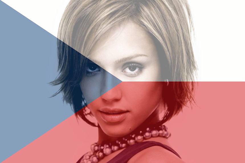 Bandeira personalizável da República Tcheca Fotomontagem
