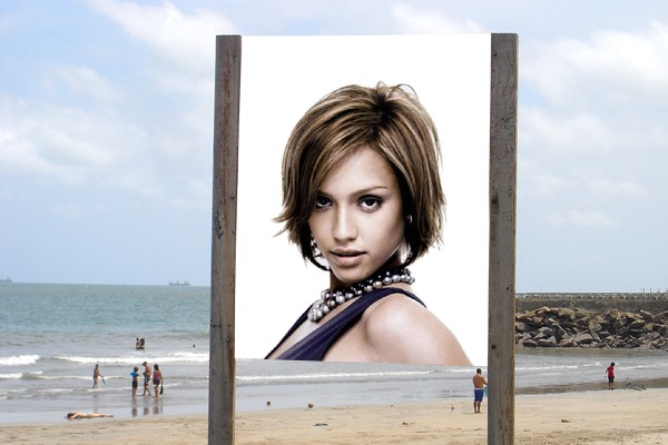 Сцена Рекламный плакат Пляж Море Фотомонтаж