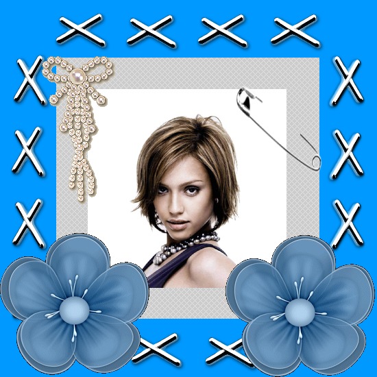 Bunga biru Photomontage