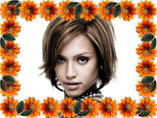 Orangefarbene Blüten Fotomontage