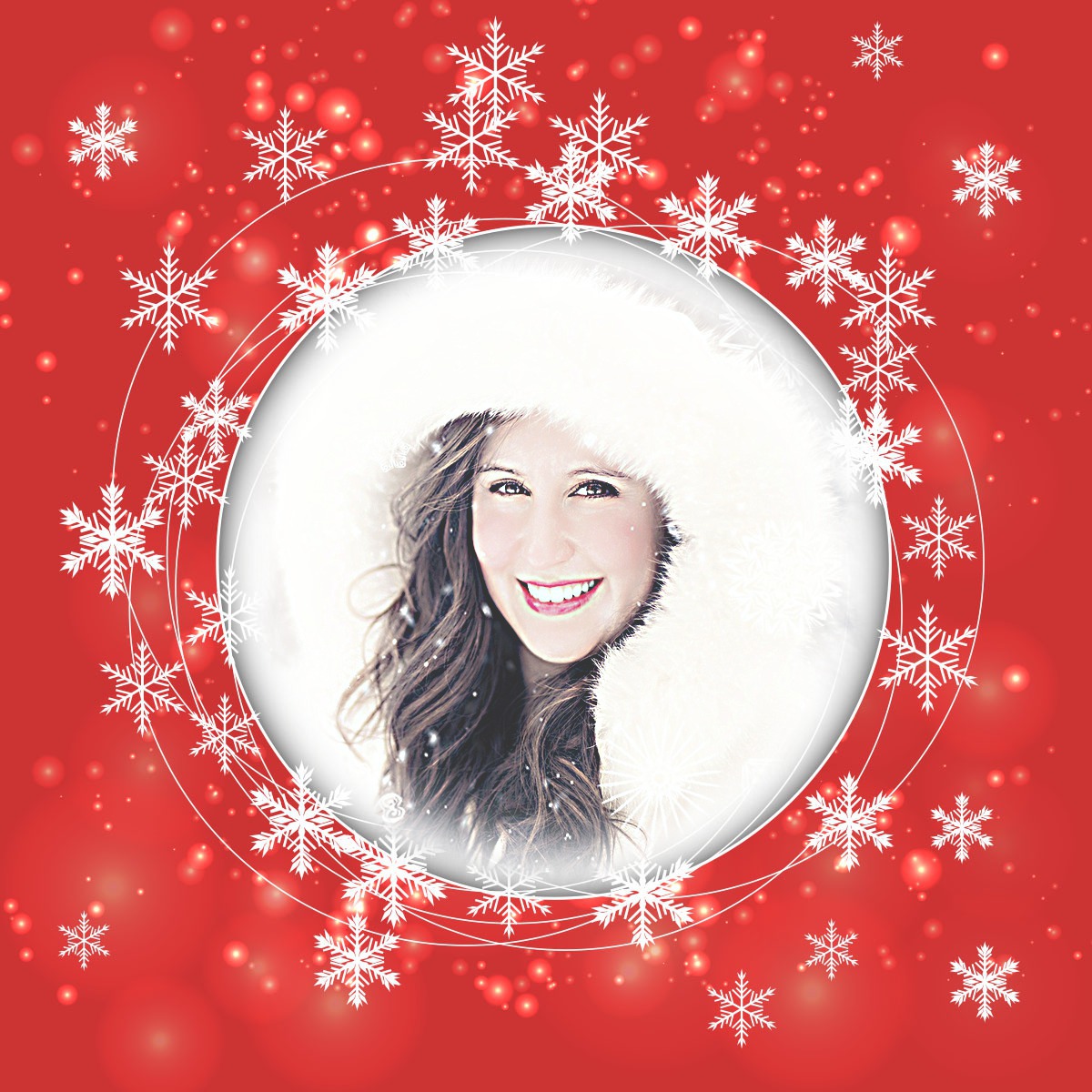 Christmas Snow flakes Photo frame effect