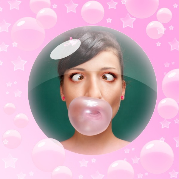 Ružové bubliny Fotomontáž