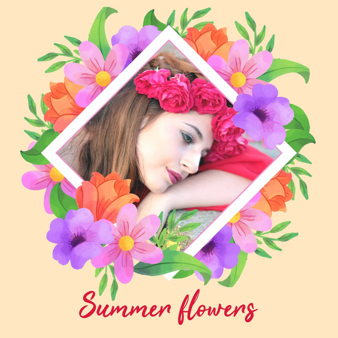 Bunga musim panas Photomontage