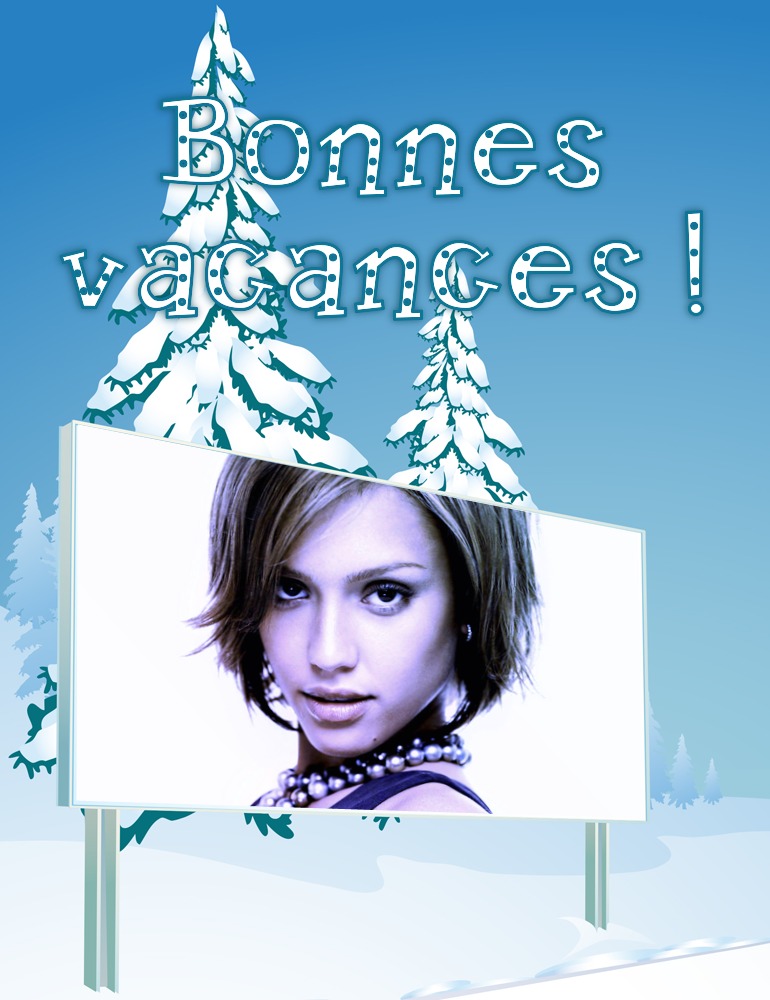 Winter-Werbetafel Fotomontage