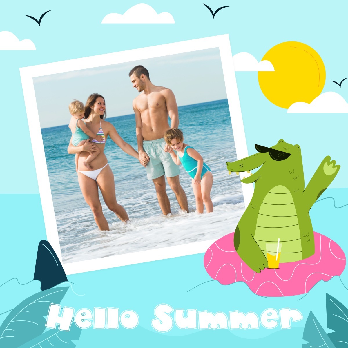 Krokodille på ferie Fotomontage