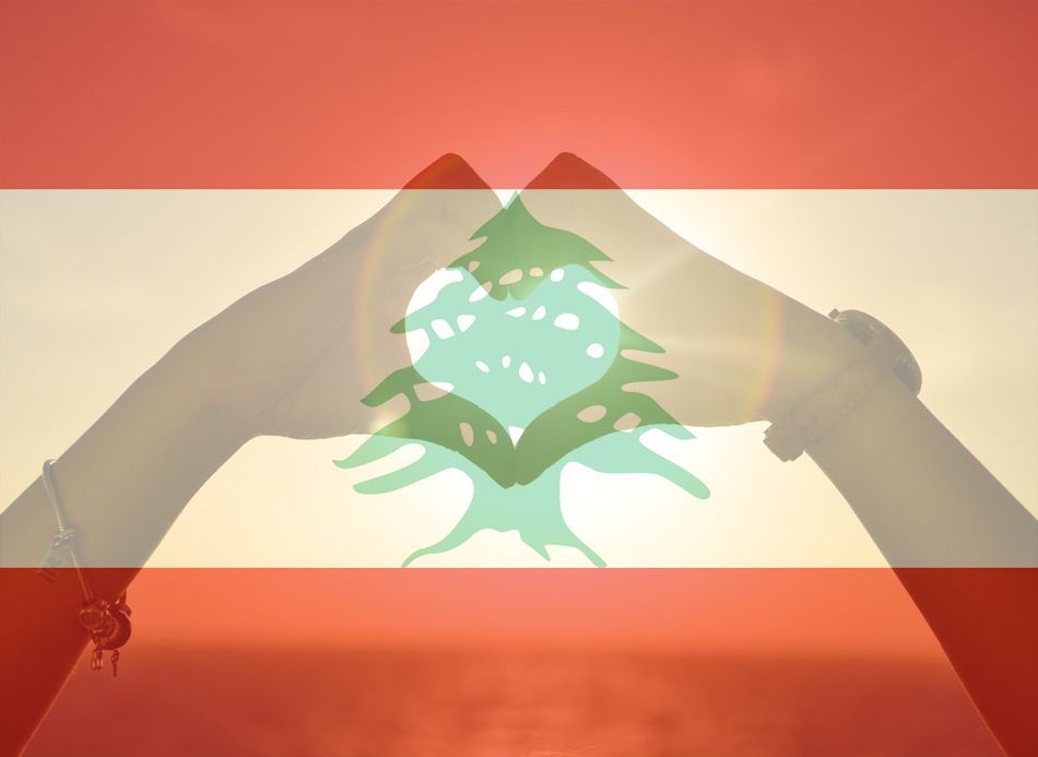 Vlag van Libanon Fotomontage