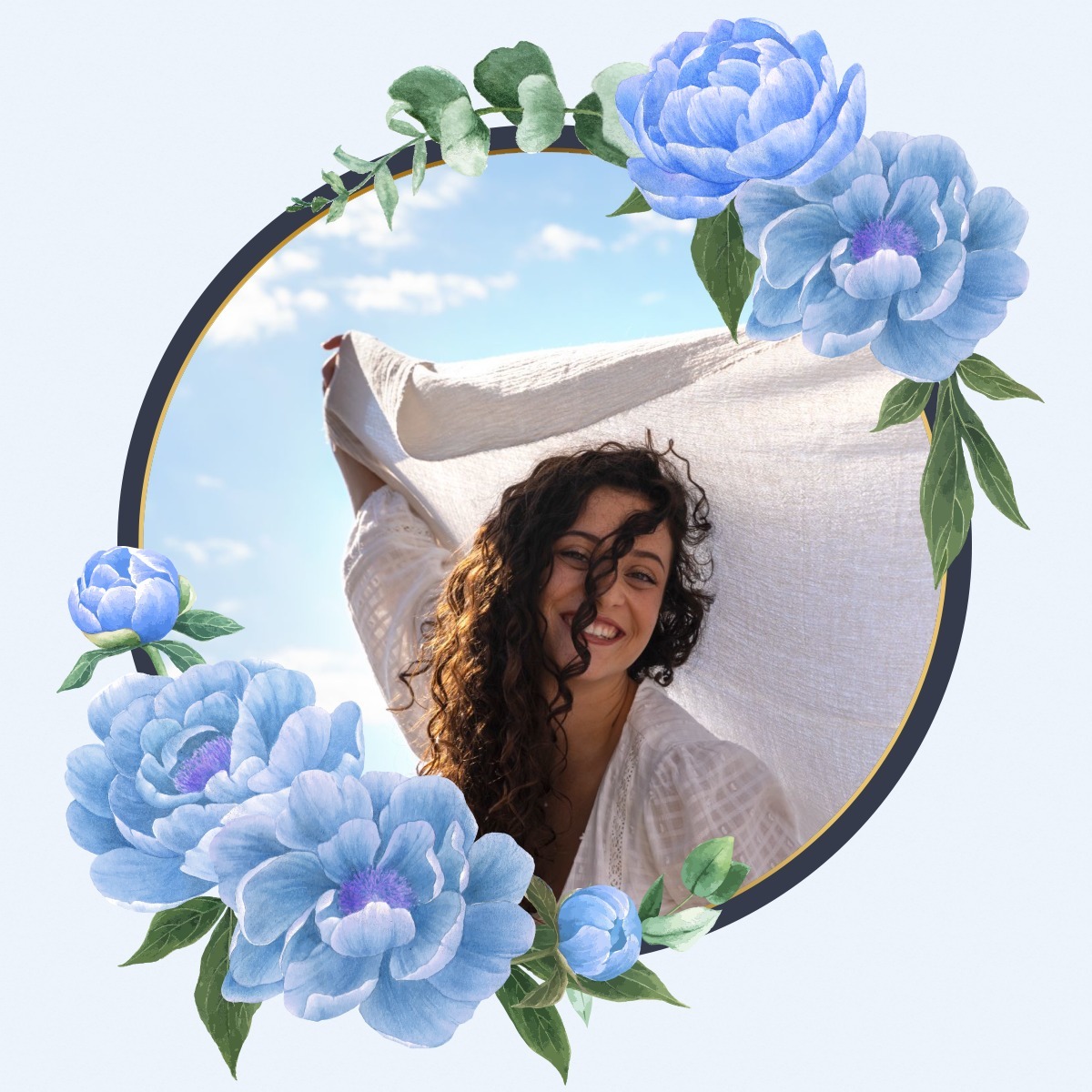 Bunga biru Photomontage
