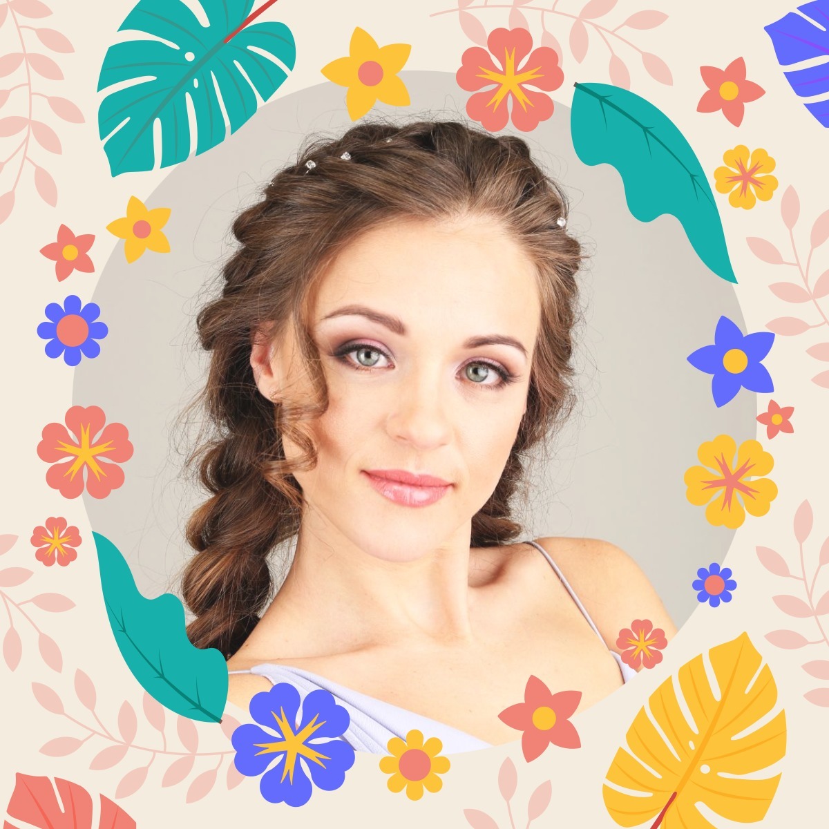 Gambar profil bunga Photomontage