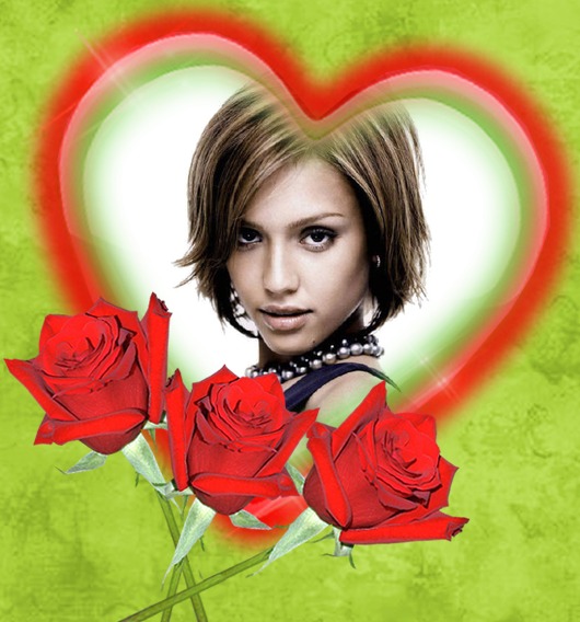 Hati ♥ mawar merah Photomontage
