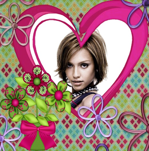 Hjerte ♥ Blomster Fotomontage