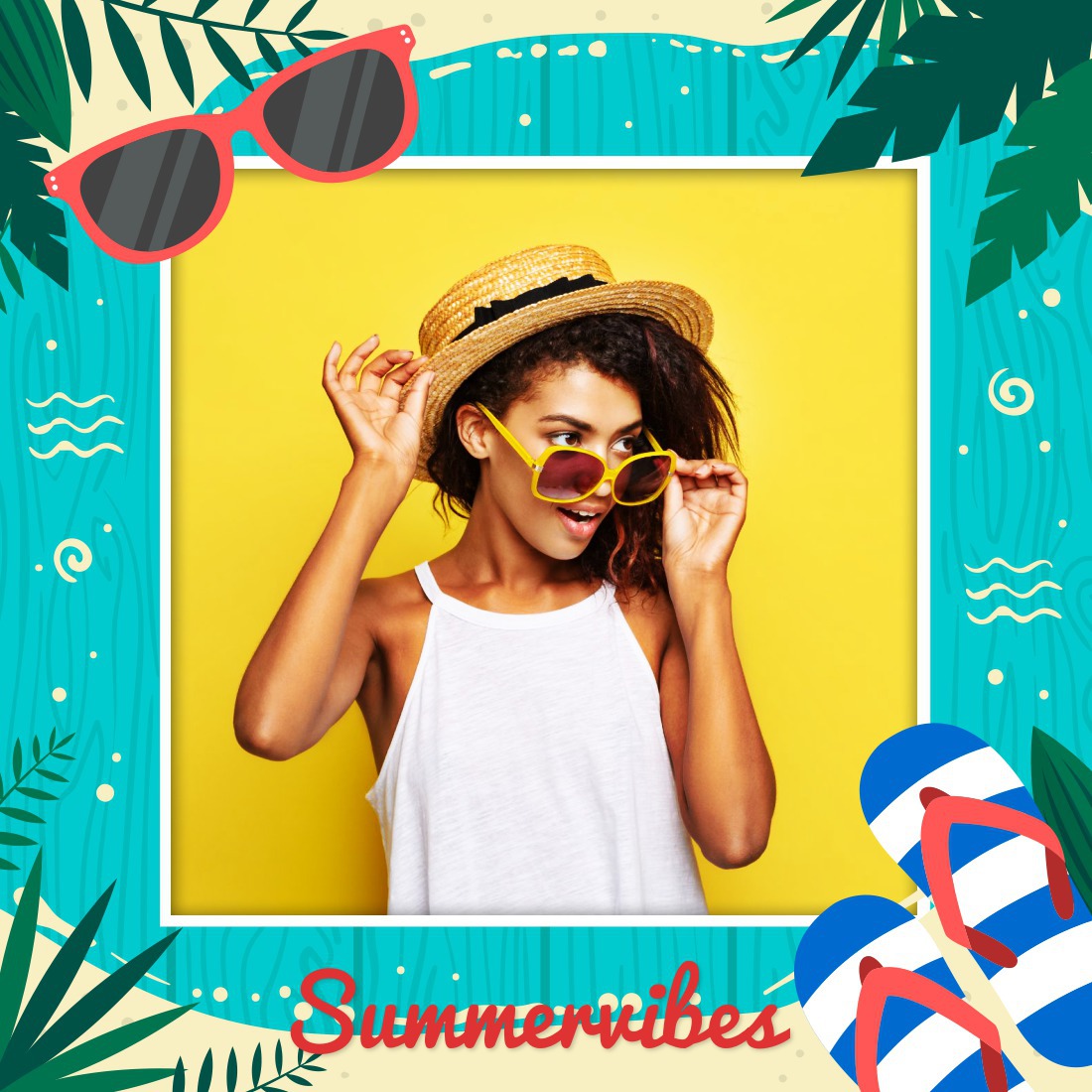 Summer holiday Photo frame effect