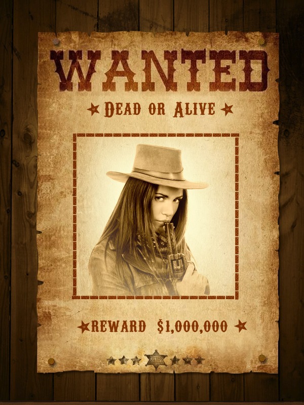Wanted Wanted Western Fotomontáž