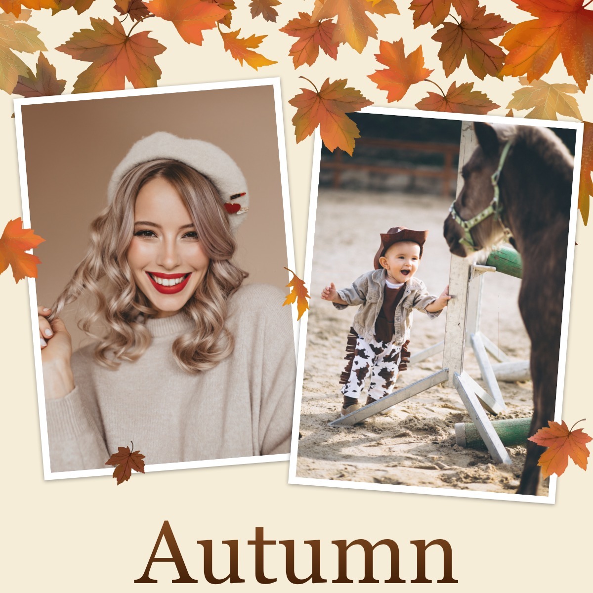 Autumnal Montage Photo frame effect