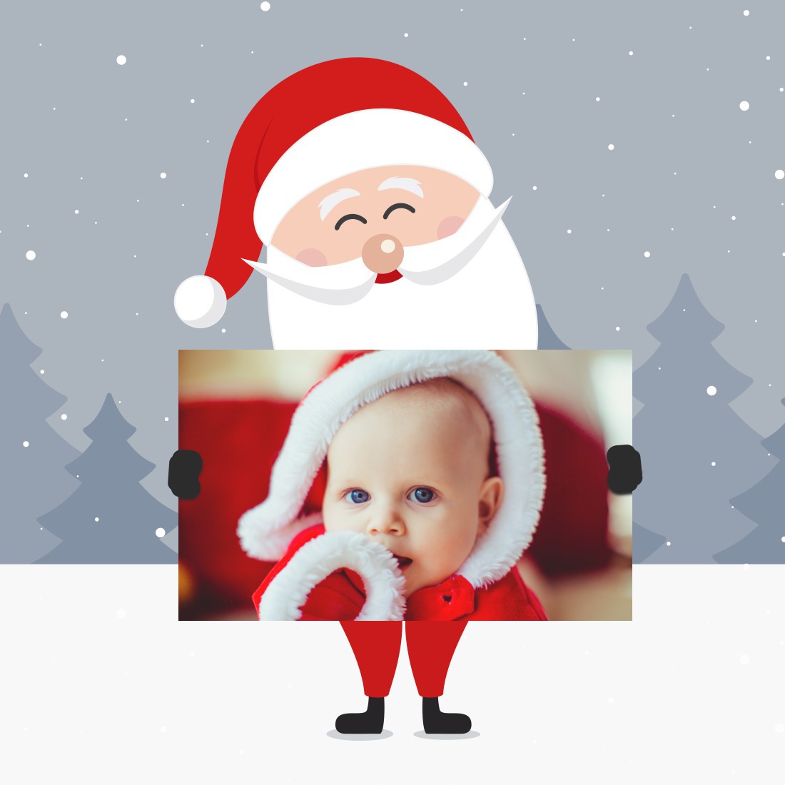 Papai Noel e cartaz Fotomontagem