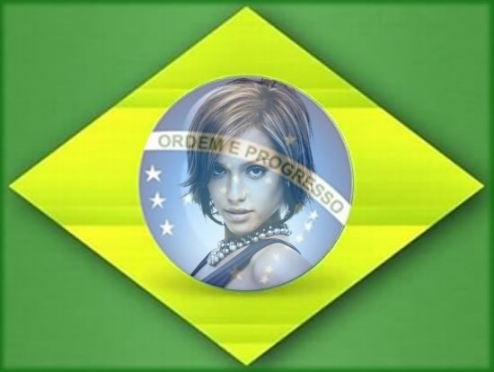 Brasiliens flag Fotomontage