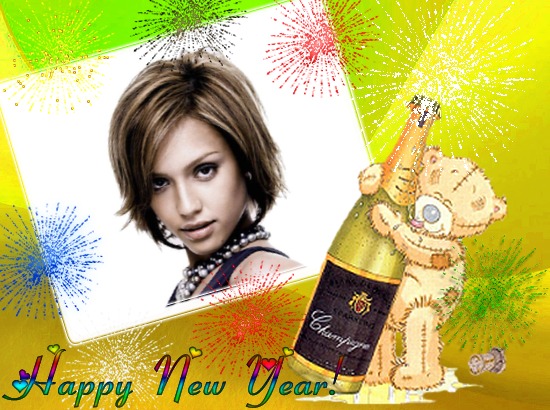 Happy new year Nouvel an Bonne année Champagne Montage photo