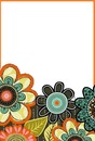 flores y marco naranja.