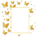 marco y mariposas doradas.