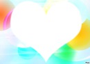 Coeur sur fond bulles multicolores