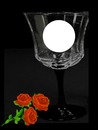 Octagon Water Goblet with Roses