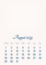 August 2033 // 2019 to 2046 // VIP Calendar // Basic Color // English