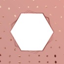 hexágono, fondo palo rosa, una foto