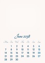 June 2038 // 2019 to 2046 // VIP Calendar // Basic Color // English