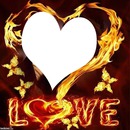 Love et coeur en flame 1 photo