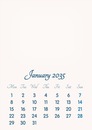 January 2035 // 2019 to 2046 // VIP Calendar // Basic Color // English