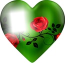 Coração Verde, e Rosas Vermelhas! By"Maria Ribeiro"