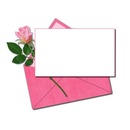 carta en sobre rosado, detalle rosa rosada.