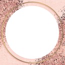 marco circular palo rosa y escarcha.