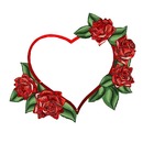 corazón y rosas rojas.