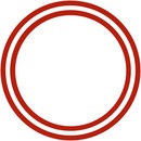circulo bicolor, rojo y blanco.