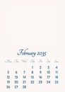 February 2035 // 2019 to 2046 // VIP Calendar // Basic Color // English