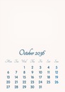 October 2036 // 2019 to 2046 // VIP Calendar // Basic Color // English